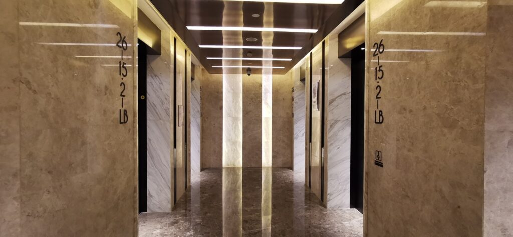 速石科技-新址電梯間,上海市楊浦區國通路118號天盛廣場A棟1801室